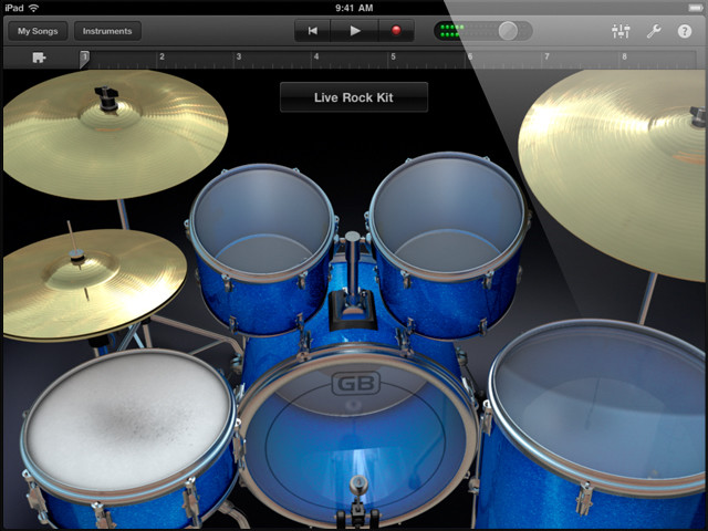 Garageband app for apple ipad screen